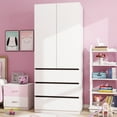 thumbnail image 3 of Twin Fins 32" Modern White Closet System with Spacious Storage - 3 Drawers -White, 3 of 10