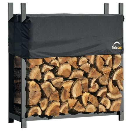 ShelterLogic Black Ultra Duty Firewood Rack With Cover