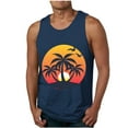 thumbnail image 2 of BXINGOHAI Mens Sleeveless Tank Tops Workout Gym Muscle Shirts Palm Tree Vintage Hawaiian Summer Beach T Shirts Today Sales Navy,L, 2 of 5
