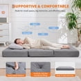 thumbnail image 4 of Tri-Fold Memory Foam Sofa Bed - 6" Tufted Folding Mattress, Corduroy Cover, Portable Twin Guest Bed for Adults, RV, Camping (39"x75"), 4 of 8