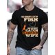thumbnail image 1 of Funny Fishing Enthusiast T-Shirt - Crew Neck Knit Fabric with Slight Stretch - Casual Summer Tee for Men with 'Best Catch' Graphic Print Design, 1 of 8