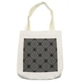 thumbnail image 1 of Black and White Tote Bag, Abstract Monochrome Composition with Flowers and Foliage Leaves Pattern, Cloth Linen Reusable Bag for Shopping Books Beach and More, 16.5" X 14", Cream, by Ambesonne, 1 of 2