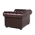 thumbnail image 5 of Home Square 2 Piece Set with Leather Chesterfield Accent Chair and Sofa in Brown, 5 of 15