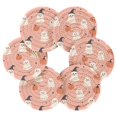 thumbnail image 7 of Yayeee 6 PCS Drink Coasters with Holder Set Woven Absorbent Round Tabletop Hot Pad, Pink Cartoon Halloween, 7 of 7