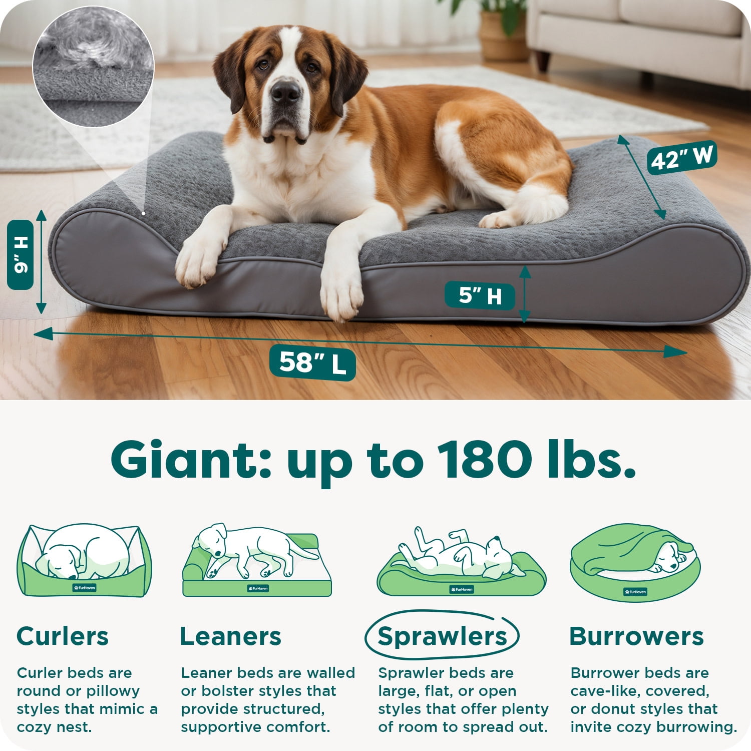 FurHaven Ultra Plush & Suede Luxe Lounger Orthopedic Pet Bed, Chocolate, Giant, 1 Count