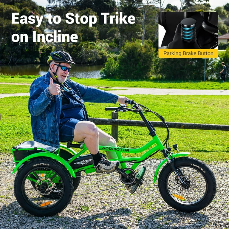 recumbent electric bicycle Simple Glide 500W E Trike providing a safer and more stable ride on different terrains ARISETAN II M-360 Adult Semi