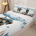 thumbnail image 3 of Homewish Labrador Retriever Zipper Queen Comforter Set with Fitted Sheet and 2 Pillowcases,Jellyfish Seaweed Seashell Zipper Bedding Set,Ocean Splash Wave Decor,Reversible,4pcs, 3 of 8