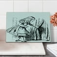 thumbnail image 2 of Alice in Wonderland Cutting Board, Black and White Alice Looking Through Curtains Hidden Door Adventure, Decorative Tempered Glass Cutting and Serving Board, Small Size, Black White, by Ambesonne, 2 of 5
