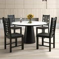 thumbnail image 2 of Costway Farmhouse Dining Chair Set of 4 with 100% Rubber Wood Frame & Hollowed High Back, 2 of 9