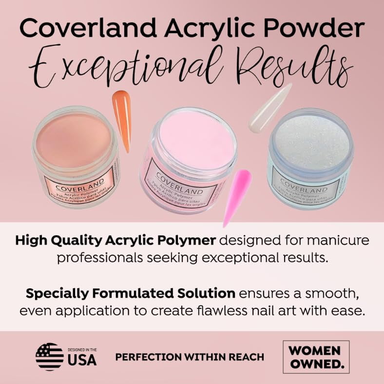 Tones Acrylic Powder 3.5oz "Light White" - Long Lasting Coverland Acrylic Nail Dip Powder Made in Usa - Limited Edition Non-Yellowing Acrylic Powder for Salon French Home & Manicure Use Bubble-Free