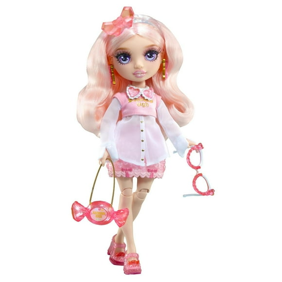 Rainbow High Creative Crystals Bella - Poupée-mannequin rose de 11 po (28 cm)