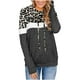 thumbnail image 3 of Sudaderas con capucha Mujer Casual Manga larga Sudadera Bolsillo Color Bloque Cordón Tops Pompotops gfhjh23546, 3 of 7