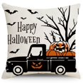 thumbnail image 3 of Fundas de almohada de Halloween de 18 x 18, juego de 4, fundas de almohada decorativas de granja de Halloween, decoraciones de Halloween para sofá de casa, 3 of 5