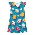 thumbnail image 4 of Toddler Easter Dress Floral Bunny Print Party Dress with Sash Bow for Celebration Multicolour 2 years-3 years, 4 of 4