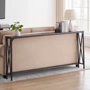 70 Console Table Entryway Sofa Table with Power Outlets,Rustic Brown