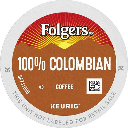 Folgers 100% Colombian Medium Roast Coffee, 96 Keurig K-Cup Pods 100% Colombian- Medium Roast 24 Count (Pack of 4)