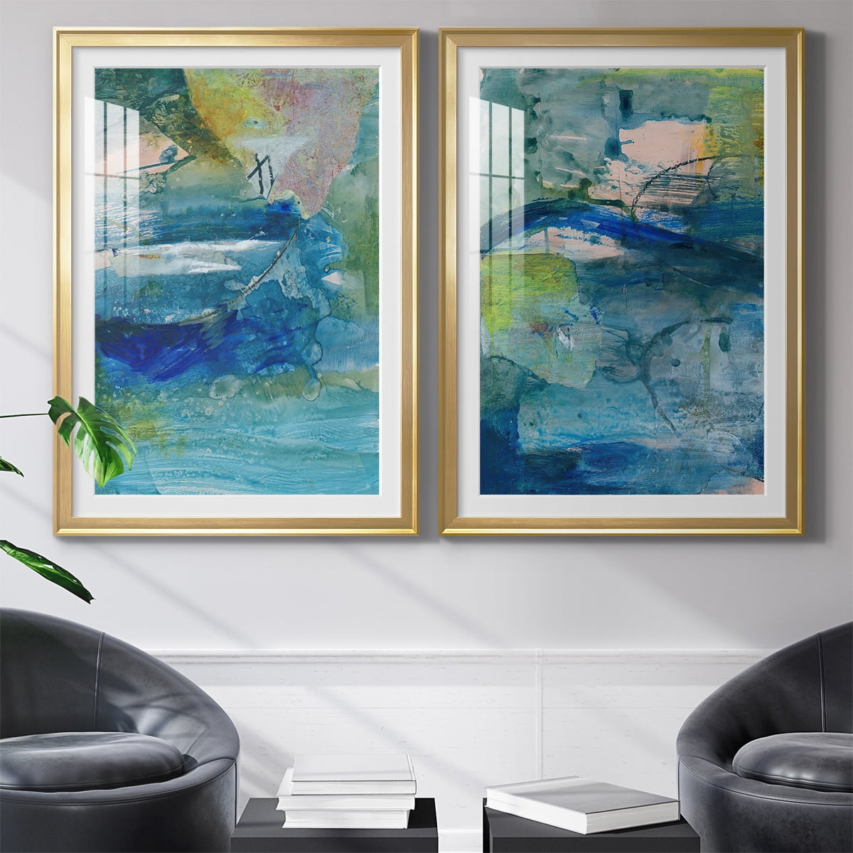 Wexford Home Spring Winds VII Premium Framed Print, 30.5" x 42.5" - Ready to Hang, Gold (Set of 2)