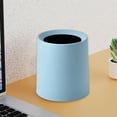 thumbnail image 5 of AuroraX Blue Desk Mini Trash Can Affordable Luxury Round 1 Gallon Cute Solid Wastebasket Stylish Minimalist Plastic Trash Bin for Dormitory Living Office, 5 of 6