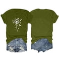 thumbnail image 3 of NAMTYQX Cute Tops for Teen Girls Cool Bedrucken Short Sleeve Pattern Stretchy Loose Plus Size Crewneck Lounge Cute Tops for Women Army Green Size L, 3 of 5