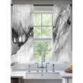 thumbnail image 2 of Abstract Art Marble Texture Sheer Curtains for Living Room Bedroom, Light-filtering Sheer Curtain, Black Grey Gradient Modern Art Rod Pocket Voile Window Treatment Drapes, 52’’Wx63’’L, 2 Panels Set, 2 of 7