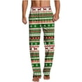 thumbnail image 2 of Luxalzxs Mens Christmas Pajamas Pants Lightweight Straight Leg Sleep Lounge Pj Bottoms Pyjama Jogger Trendy Plaid Print Home Pants Elastic Waist Casual Pajama Bottoms with Pockets, 2 of 5