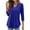Blue, variant on gakvbuo Fall Clothes For Women 2022 Trendy Business Casual Plus Size Tops For WomenWomens Casual V-Neck 3/4 Sleeve Solid Waist T-Shirt Blouse Tops