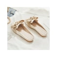 thumbnail image 5 of Gomelly Lady Mules Closed Toe Summer Slipper Slip On Slippers Wear Resistant Flats Work Dates Slides Solid Color Apricot 6.5, 5 of 5