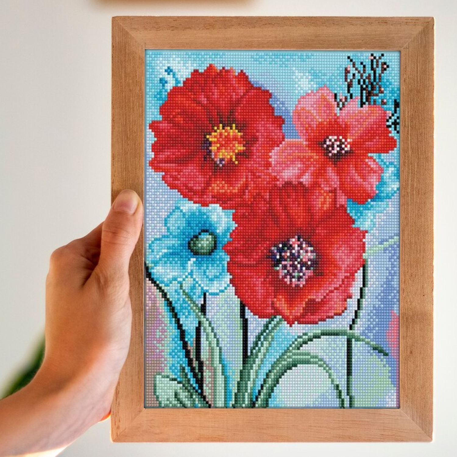 Diamond Art By Leisure Arts Diamond Painting Kits For Adults 11"X14" Advanced Triptych Red Poppies, Set Of 3, Full Drill, Art Kits, Dimond Art, For Adults