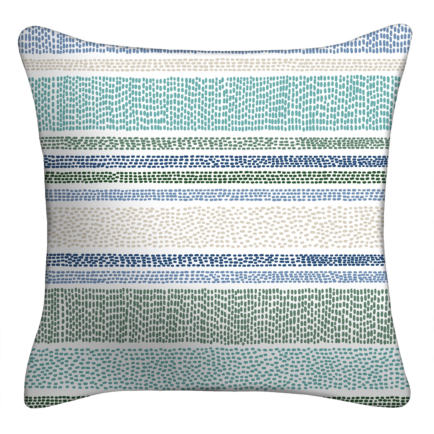 (1 pack) Mainstays 16" x 16" Dotted Stripe Decorative Outdoor Throw Pillow, Blue/Green