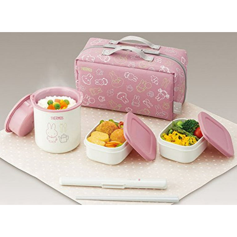 THERMOS Insulation Lunch Box Miffy Chopsticks & Pouch Set Light Green  DBQ-256B