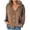 Brown, variant on KIHOUT Fall New Women's Casual Solid Color V-Neck Button Cardigan Long Sleeve Shirt Tops
