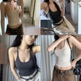 thumbnail image 2 of Camiseta sin mangas básica para mujer, Top corto liso informal, sencillo, suave, de Color sólido, ropa de mujer, 2 of 5