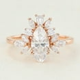 thumbnail image 4 of SOLITAIRE JEWELS 0.80CT Marquise With Round Moissanite Diamond Cluster Engagement Ring for Women Solid 18k Rose Gold, 18k Rose Gold Solitaire Ring, 4 of 6