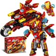 thumbnail image 1 of Nuevo producto 2076 serie superhéroe vengadores escuadrón ensamblado Capitán de hierro motocicleta transformación Mech bloques de construcción Juguetes xuanjing unisex, 1 of 2