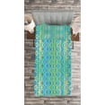 thumbnail image 3 of Ambesonne Geometric Quilted Bedspread Set 2 Pcs, Zigzag Aztec Design, Twin Size, Earth Yellow Turquoise, 3 of 3