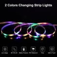 thumbnail image 3 of Battery Powered Led Strip Lights with Remote Warm White, 8 Modes, Dimmable, Timer, Self-Adhesive, Cuttable, Waterproof, 9.8FT 90Led Strip Lights for TV Kitchen Cupboard Bedroom Decor, 3 of 7