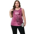 thumbnail image 4 of Womens Plus Size Sleeveless Sequin Tops Sparkle Shine Tank Top, 4 of 7