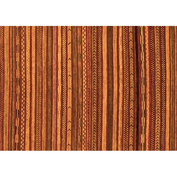 Ahgly Company Indoor Rectangle Oriental Orange Modern Area Rugs, 5' x 8'