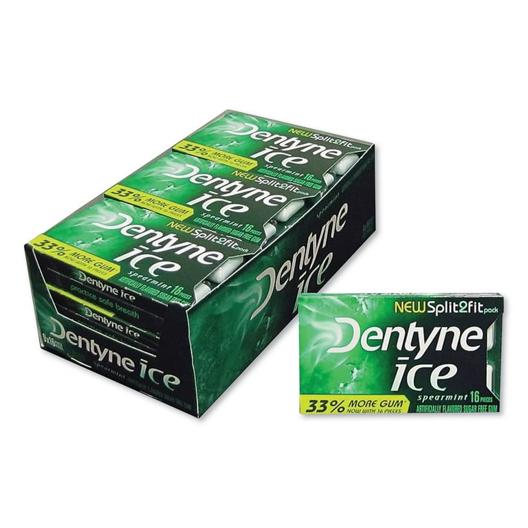 Sugarless Gum, Spearmint, 16 Pieces/Pack, 9 Packs/Box Sugarless Gum, Spearmint, 16 Pieces/Pack, 9 Packs/Box