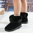 thumbnail image 5 of Linfrsh Boots for Baby Girl Girls & Toddler' Faux Fur Shearling Style Boots, Girls Warm Winter Flat Non-Slip Zip Snow Boots for Indoor Outdoor(Toddler/Little Kid/Big Kid) Black,11.5, 5 of 7