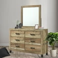 thumbnail image 4 of Kings Brand Furniture Biloxi Farmhouse Classic 4-Piece Bedroom Set - Bed Frame with Headboard, Dresser, Mirror and Nightstand (Queen), 4 of 5