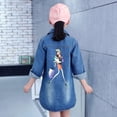 thumbnail image 3 of Vintage Kids Denim Jacket For Girls Cartoon Beauty Print Baby Long Denim Jacket Teens Retro long Jeans Trench Coat High Quality, 3 of 6