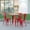 Brown Top/Red Frame, variant on Emma + Oliver Indoor/Outdoor Dining Table, 30" Round All Weather Black Poly Resin Top with Black Steel Base