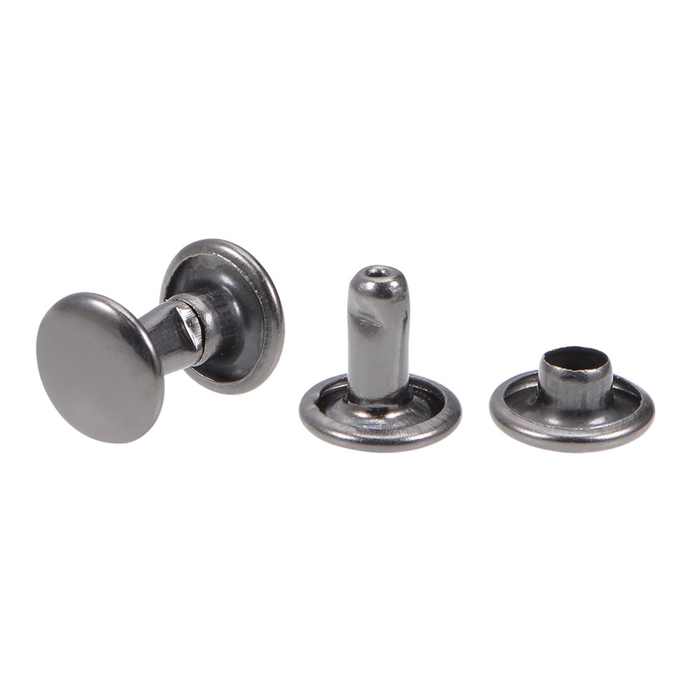 20 Sets Double Cap Rivets Round Head Rivet Fasteners for Leather DIY
