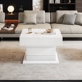 thumbnail image 2 of Noble House 360° Rotating Coffee Table,High-Gloss Lift-Top,White, 2 of 8