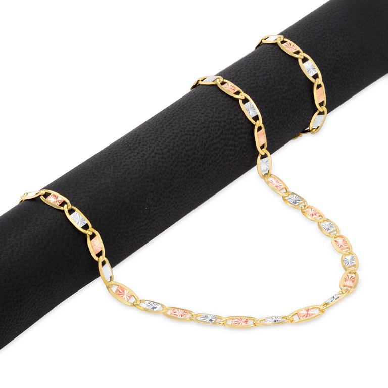 Rope Chain Bracelet 14K Tri-Color Gold 7.5