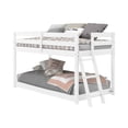 thumbnail image 4 of Bedz King Contemporary Twin Low Loft Bed, Ladder and Under Bed, White, 4 of 9