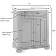 thumbnail image 4 of Pemberly Row Black Granite Top Kitchen Island in White, 4 of 6