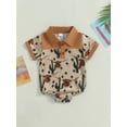 thumbnail image 2 of Wassery Western Baby Boy Romper 3 6 12 18 Months Infant Boys Short Sleeve Cow/Cowboy Print Lapel Bodysuit Summer Newborn Clothes 0-18M, 2 of 8