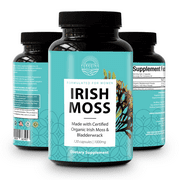 Foraging Organic Irish Sea Moss and Bladderwrack Capsules (120 Pills) USA Made Thyroid Support Formulated for Women